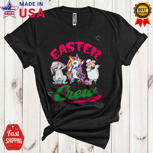 MacnyStore - Easter Crew Funny Cool Easter Day Dabbing Bunny Unicorn Sheep Farmer Matching Group T-Shirt