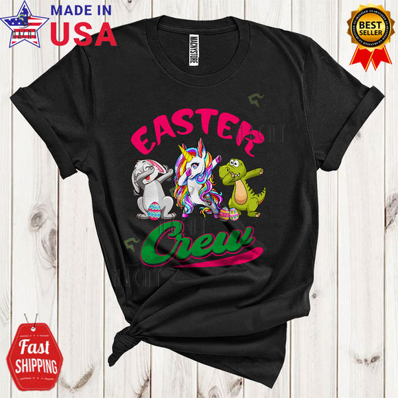 MacnyStore - Easter Crew Funny Cool Easter Day Dabbing Bunny Unicorn T-Rex Dinosaur Matching Group T-Shirt