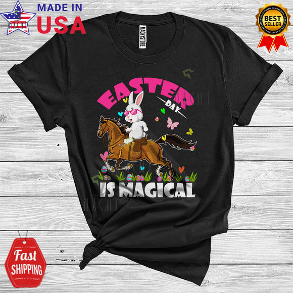 MacnyStore - Easter Day Is Magical Cool Funny Easter Day Bunny Riding Horse Easter Egg Hunt Lover T-Shirt