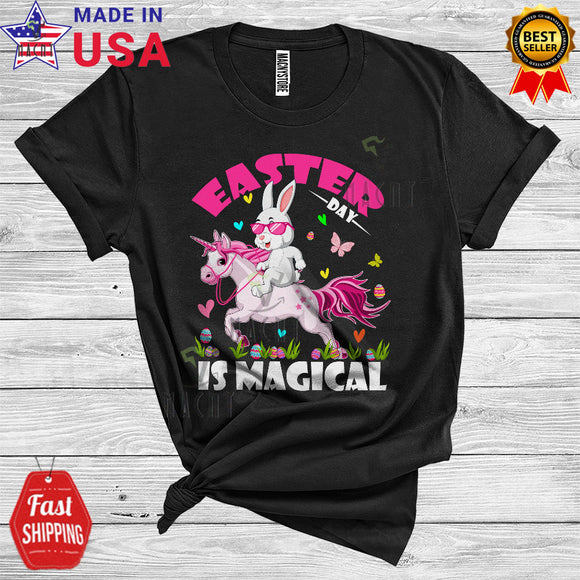 MacnyStore - Easter Day Is Magical Cool Funny Easter Day Bunny Riding Unicorn Easter Egg Hunt Lover T-Shirt