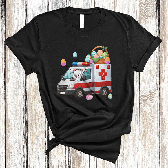 MacnyStore - Easter Egg Bunny Riding Ambulance, Awesome Easter Day Bunny Hunting Eggs, Family Group T-Shirt