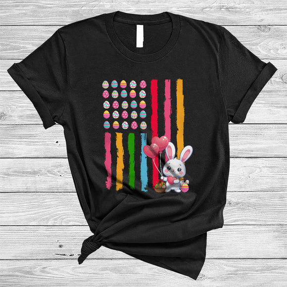 MacnyStore - Easter Eggs American Flag Bunny, Amazing Easter Day US Flag, Patriotic Family Group T-Shirt