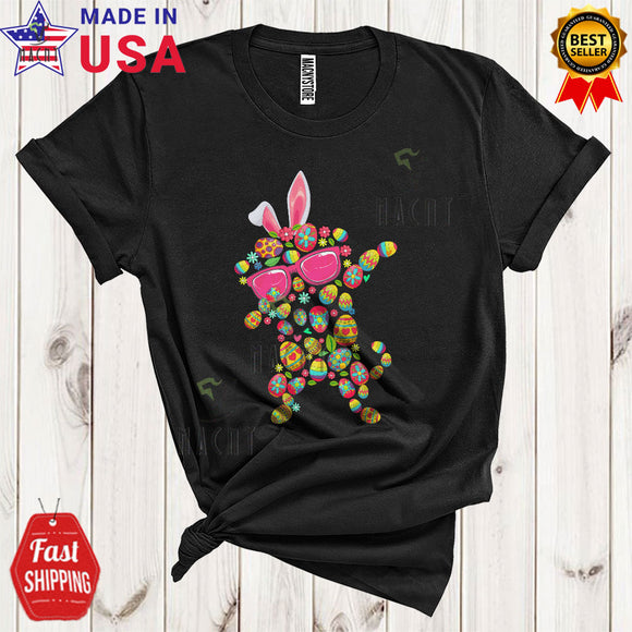 MacnyStore - Easter Eggs Bunny Pug Dab Dance Cute Cool Easter Day Egg Hunt Matching Dog Lover T-Shirt