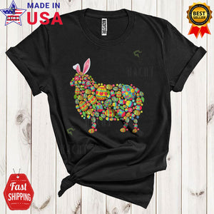 MacnyStore - Easter Eggs Bunny Sheep Cute Cool Easter Day Egg Hunt Matching Sheep Farmer Lover T-Shirt
