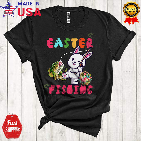 MacnyStore - Easter Fishing Cute Cool Easter Day Egg Basket Matching Bunny Fishing Fisher Lover T-Shirt