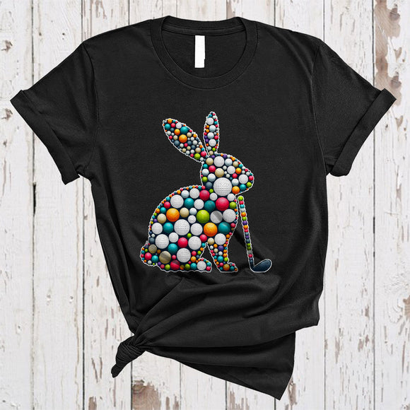 MacnyStore - Easter Golf Bunny Shape, Awesome Easter Day Bunny Golf Player Team, Sport Playing T-Shirt