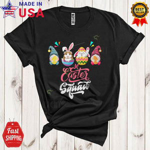 MacnyStore - Easter Squad Cool Funny Easter Day Gnomes Bunny Guinea Pig In Easter Eggs Family Group T-Shirt