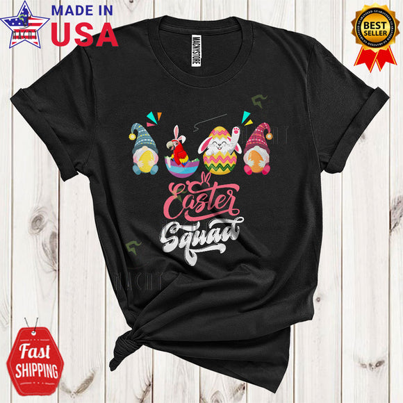 MacnyStore - Easter Squad Cool Funny Easter Day Gnomes Bunny Macaw Bird In Easter Eggs Family Group T-Shirt