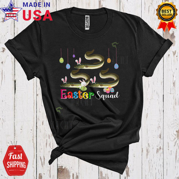 MacnyStore - Easter Squad Cool Funny Easter Day Three Bunny Eels Fish Hunting Easter Eggs Lover T-Shirt