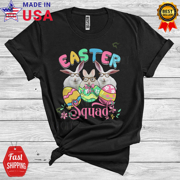 MacnyStore - Easter Squad Cute Cool Easter Day Three Bunnies Wearing Leopard Glasses In Easter Eggs Lover T-Shirt