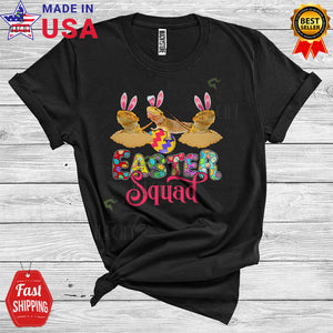 MacnyStore - Easter Squad Cute Cool Easter Day Three Bunny Bearded Dragons Colorful Egg Hunt Lover T-Shirt
