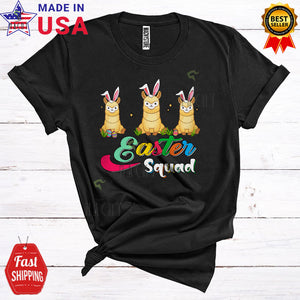 MacnyStore - Easter Squad Cute Funny Easter Day Three Bunny Llamas Zoo Keeper Wild Animal Matching Group T-Shirt
