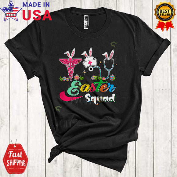 MacnyStore - Easter Squad Funny Cute Easter Day Three Bunny Nurse Tools Egg Hunt Lover Matching Group T-Shirt