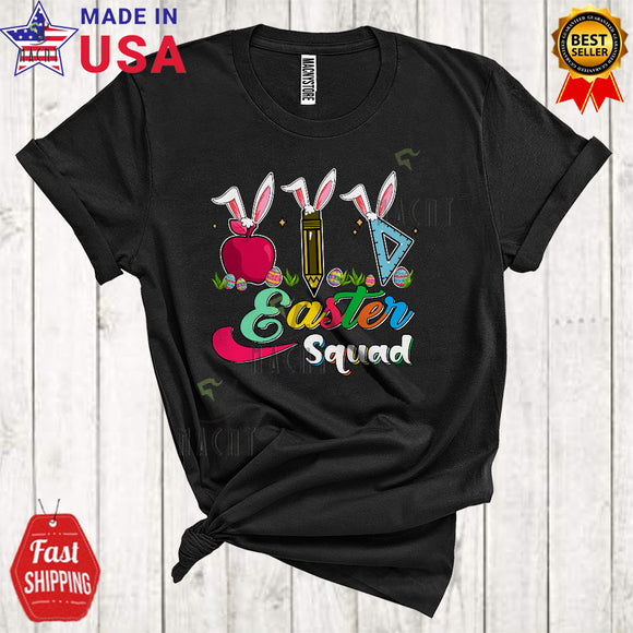 MacnyStore - Easter Squad Funny Cute Easter Day Three Bunny Teacher Tools Egg Hunt Lover Matching Group T-Shirt