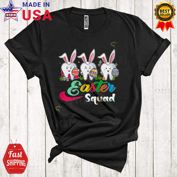 MacnyStore - Easter Squad Funny Cute Easter Day Three Bunny Teeth Dental Dentist Egg Hunt Lover Matching Group T-Shirt