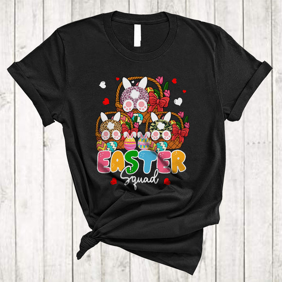 MacnyStore - Easter Squad, Awesome Easter Three Leopard Bunnies From Back In Easter Basket, Egg Hunt T-Shirt