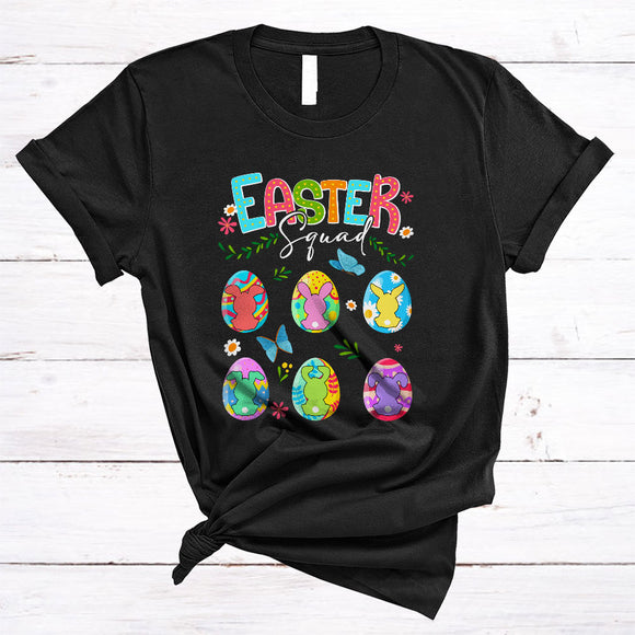 MacnyStore - Easter Squad, Colorful Easter Day Egg Bunny Collection, Flowers Matching Family Group T-Shirt