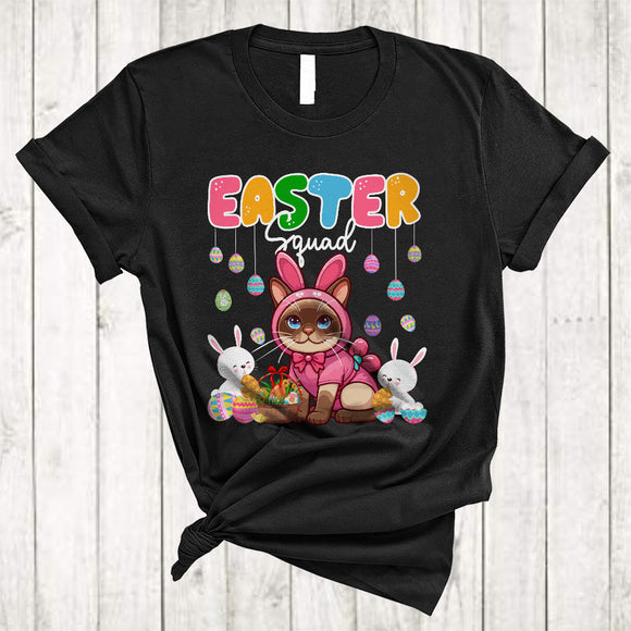 MacnyStore - Easter Squad, Lovely Easter Day Bunny Burmese Cat Owner Lover, Egg Hunt Family Group T-Shirt