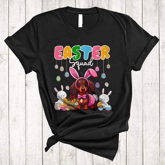 MacnyStore - Easter Squad, Lovely Easter Day Bunny Dachshund Owner Lover, Egg Hunt Family Group T-Shirt