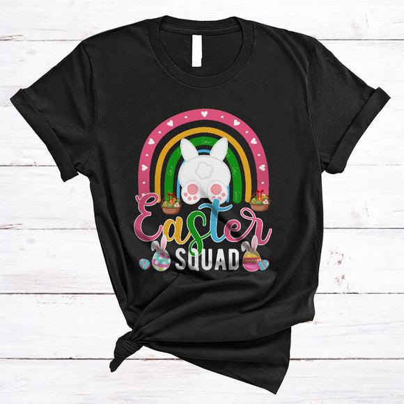 MacnyStore - Easter Squad, Lovely Easter Day Bunny From Back, Eggs Hunt Rainbow Family Group T-Shirt