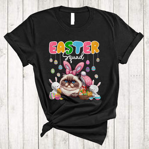 MacnyStore - Easter Squad, Lovely Easter Day Bunny Himalayan Cat Owner Lover, Egg Hunt Family Group T-Shirt