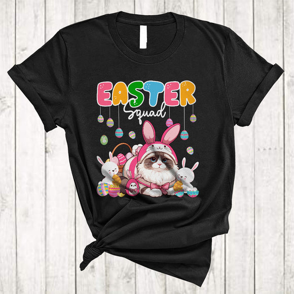 MacnyStore - Easter Squad, Lovely Easter Day Bunny Ragdoll Cat Owner Lover, Egg Hunt Family Group T-Shirt