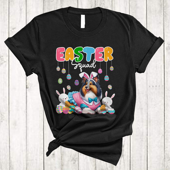 MacnyStore - Easter Squad, Lovely Easter Day Bunny Sheltie Owner Lover, Egg Hunt Family Group T-Shirt