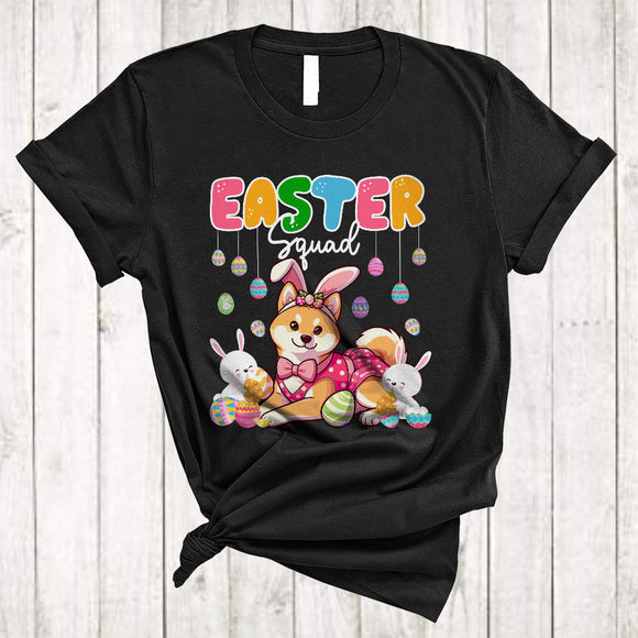 MacnyStore - Easter Squad, Lovely Easter Day Bunny Shiba Inu Owner Lover, Egg Hunt Family Group T-Shirt