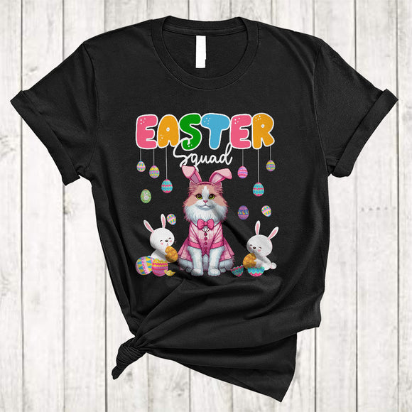 MacnyStore - Easter Squad, Lovely Easter Day Bunny Turkish Angora Cat Owner Lover, Egg Hunt Family Group T-Shirt