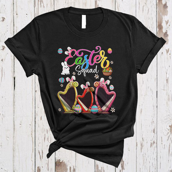 MacnyStore - Easter Squad, Lovely Easter Day Three Bunny Harp, Musical Instruments Egg Hunt Group T-Shirt