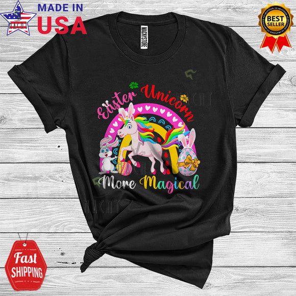 MacnyStore - Easter Unicorn More Magical Cute Cool Easter Day Egg Hunting Rainbow Bunny Unicorn Lover T-Shirt