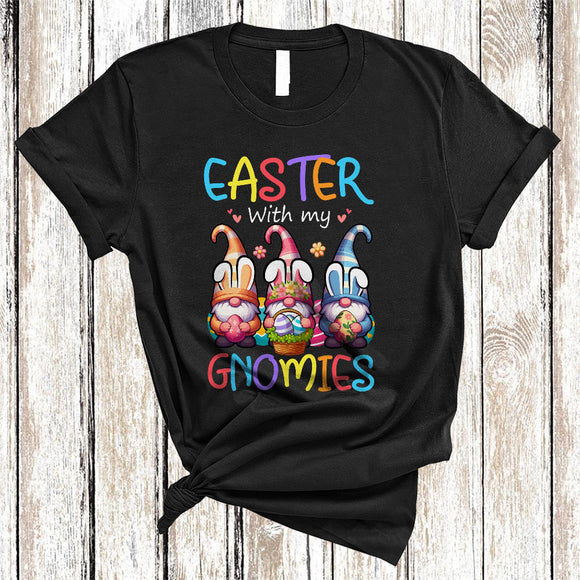 MacnyStore - Easter With My Gnomies, Wonderful Easter Day Three Bunny Gnomes, Egg Hunt Group T-Shirt