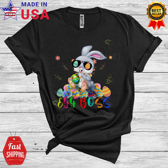 MacnyStore - Egg Boss Cute Cool Easter Day Bunny Painting Easter Eggs Hunt Lover Matching Family Group T-Shirt