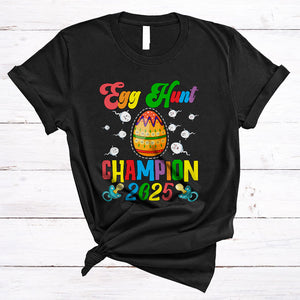 MacnyStore - Egg Hunt Champion 2025, Colorful Easter Eggs, Pregnancy Announcement Family Group T-Shirt