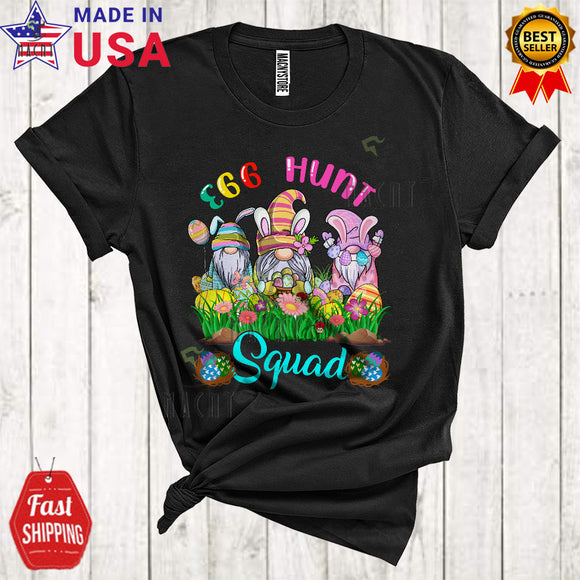 MacnyStore - Egg Hunt Squad Cute Funny Easter Day Three Bunny Gnomes Squad Matching Family Lover T-Shirt