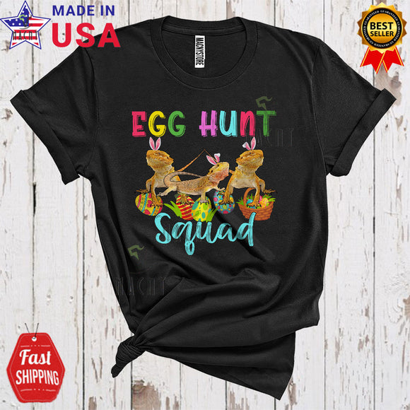 MacnyStore - Egg Hunt Squad Funny Cute Easter Day Three Bunny Bearded Dragons Hunting Egg Animal Lover T-Shirt