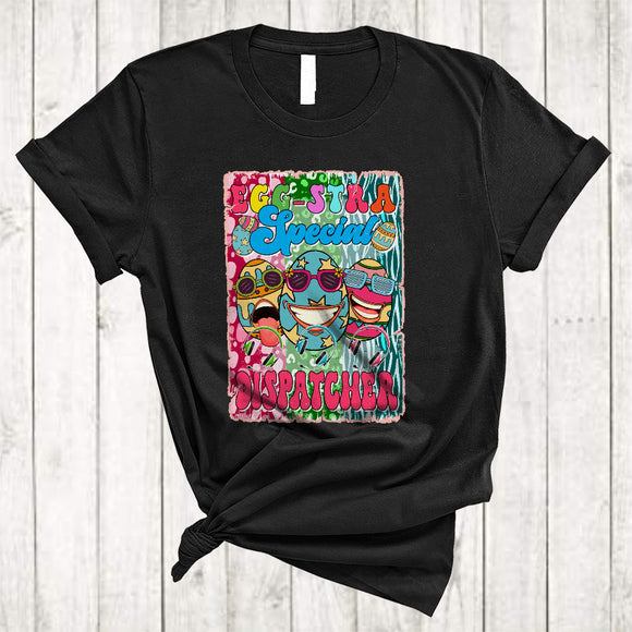 MacnyStore - Egg-Stra Special Dispatcher, Joyful Easter Day Vintage Egg Hunting, Extra Eggs Family Group T-Shirt