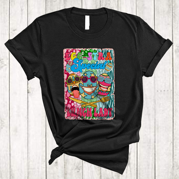 MacnyStore - Egg-Stra Special Lunch Lady, Joyful Easter Day Vintage Egg Hunting, Extra Eggs Family Group T-Shirt