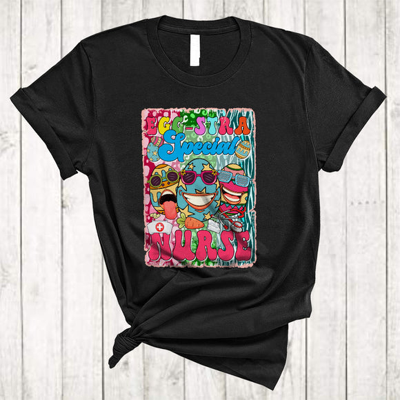 MacnyStore - Egg-Stra Special Nurse, Joyful Easter Day Vintage Egg Hunting, Extra Eggs Family Group T-Shirt