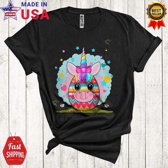 MacnyStore - Egg Unicorn Face Cute Funny Easter Day Colorful Egg Unicorn Lover Matching Egg Hunt Family T-Shirt