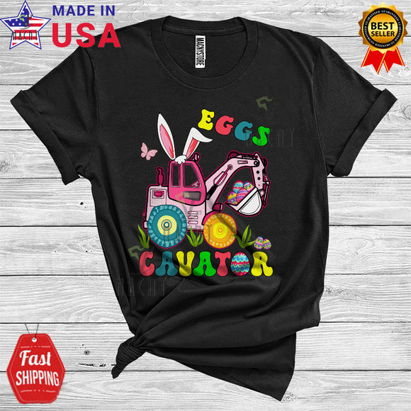 MacnyStore - Eggs Cavator Funny Cute Easter Day Bunny Eggs Excavator Matching Excavator Driver Lover T-Shirt