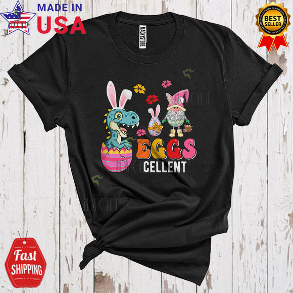 MacnyStore - Eggs Cellent Cute Cool Easter Day Excellent Bunny T-Rex Dinosaur In Easter Egg Gnome Lover T-Shirt