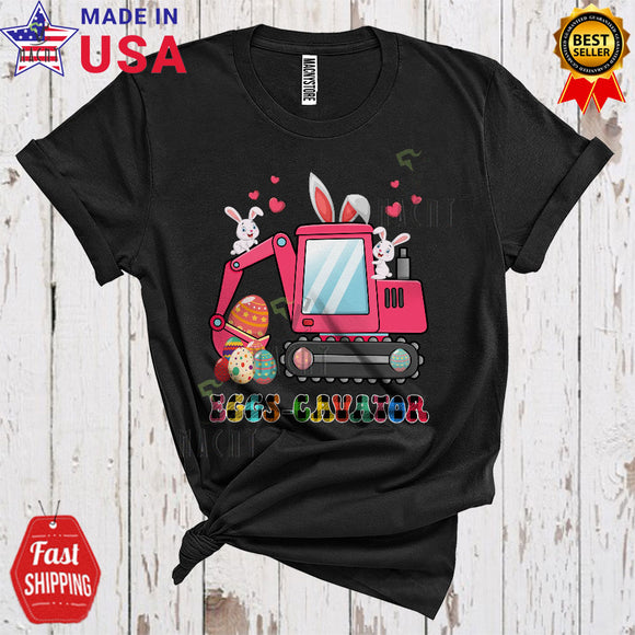 MacnyStore - Eggs-cavator Cool Cute Easter Day Plaid Bunny Excavator Construction Egg Hunt Lover T-Shirt