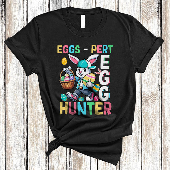 MacnyStore - Eggs-pert Egg Hunter, Adorable Easter Day Bunny With Egg Basket, Matching Family Group T-Shirt