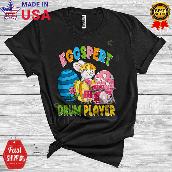 MacnyStore - Eggspert Drum Player Cool Funny Easter Three Eggs Bunny Musical Instruments T-Shirt