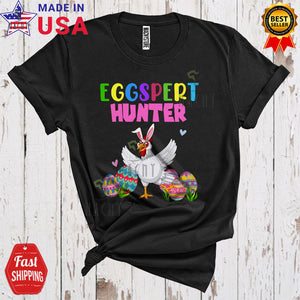 MacnyStore - Eggspert Hunter Cute Funny Easter Day Bunny Chicken Hunting Eggs Matching Easter Egg Hunt Group T-Shirt