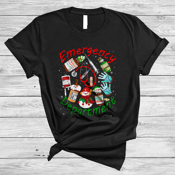 MacnyStore - Emergency Department, Joyful Funny Christmas ER Nurse Lover, ER ED Nurse Tech Group T-Shirt