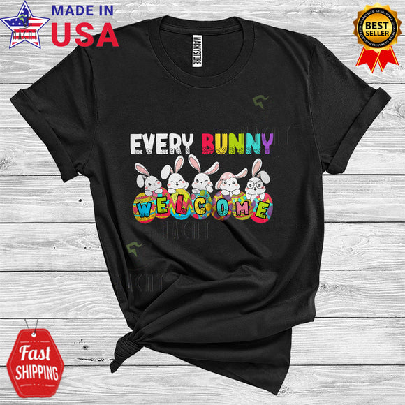 MacnyStore - Every Bunny Welcome Cute Cool Easter Day Egg Hunt Bunny Lover Matching Family Group T-Shirt