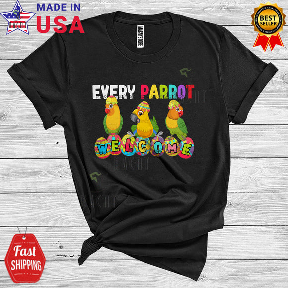 MacnyStore - Every Bunny Welcome Cute Cool Easter Day Egg Hunt Parrot Bird Lover Matching Family Group T-Shirt