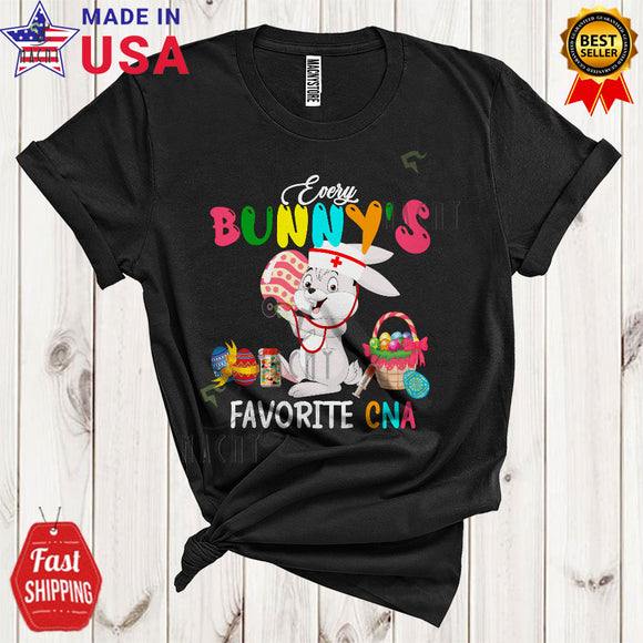 MacnyStore - Every Bunny's Favorite CNA Cute Funny Easter Day Bunny With Easter Egg Basket Nurse Lover T-Shirt